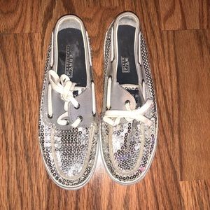 Silver Sperry Shoes